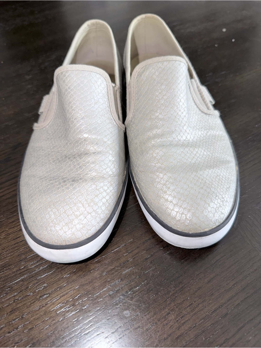 G by Guess Metallic Silver Slip-On Flats